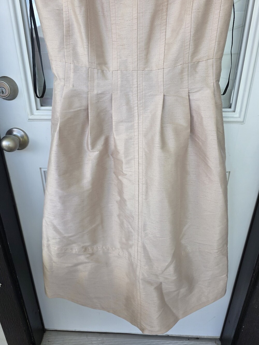 NWT Donna Karan New York Champagne Metallic Sheath Dress Silk Blend Size 8 $249 - Picture 6 of 13